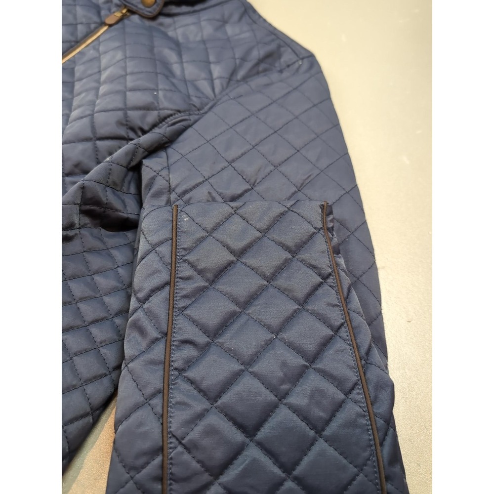 Orvis Womens Quilted Jacket Navy Blue Diamond Stitch Snap Collar Small 1775 - Picture 5 of 12